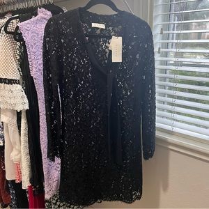 Sandro Black Lace Mini Dress